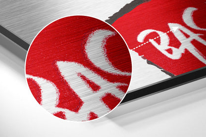 Red Tribal Face Brushed Aluminum Dibond Wall Art