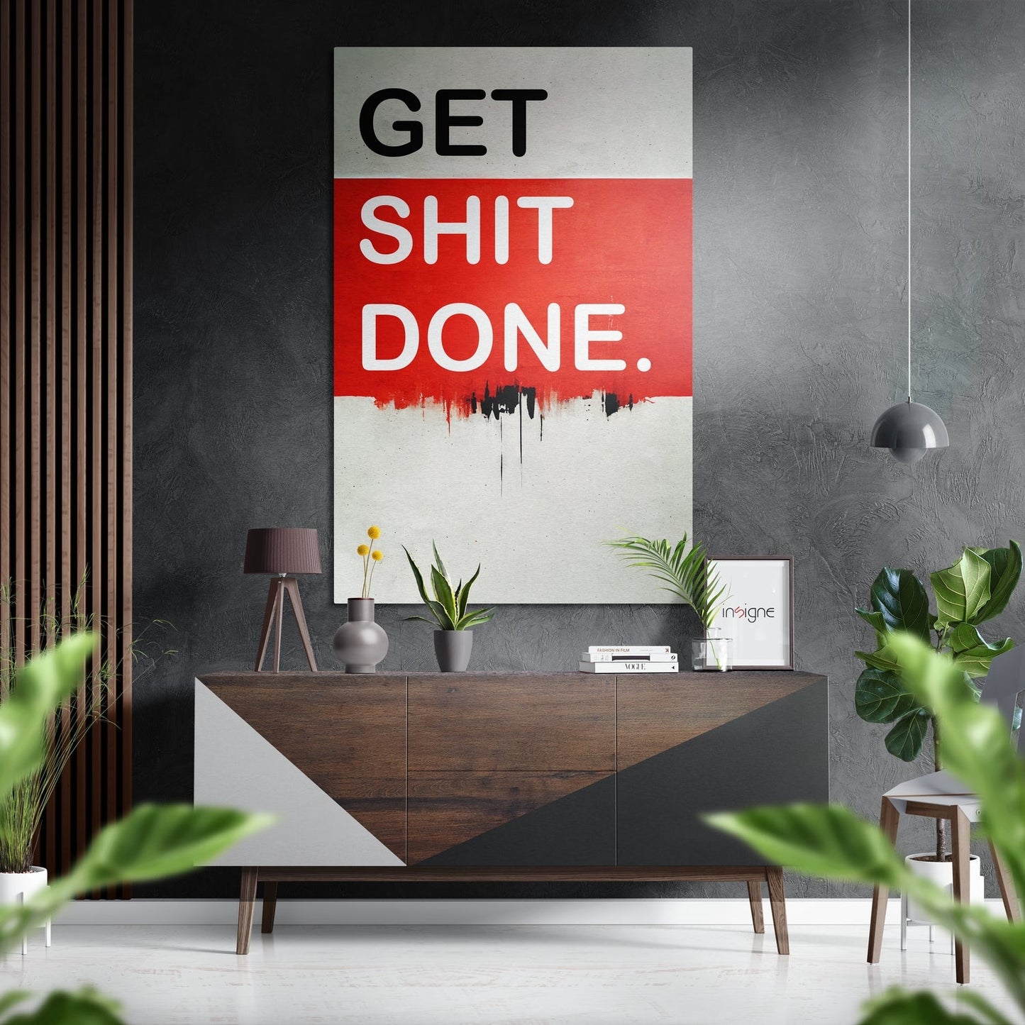 Red Band Get Shit Done Brushed Aluminum Dibond Wall Art