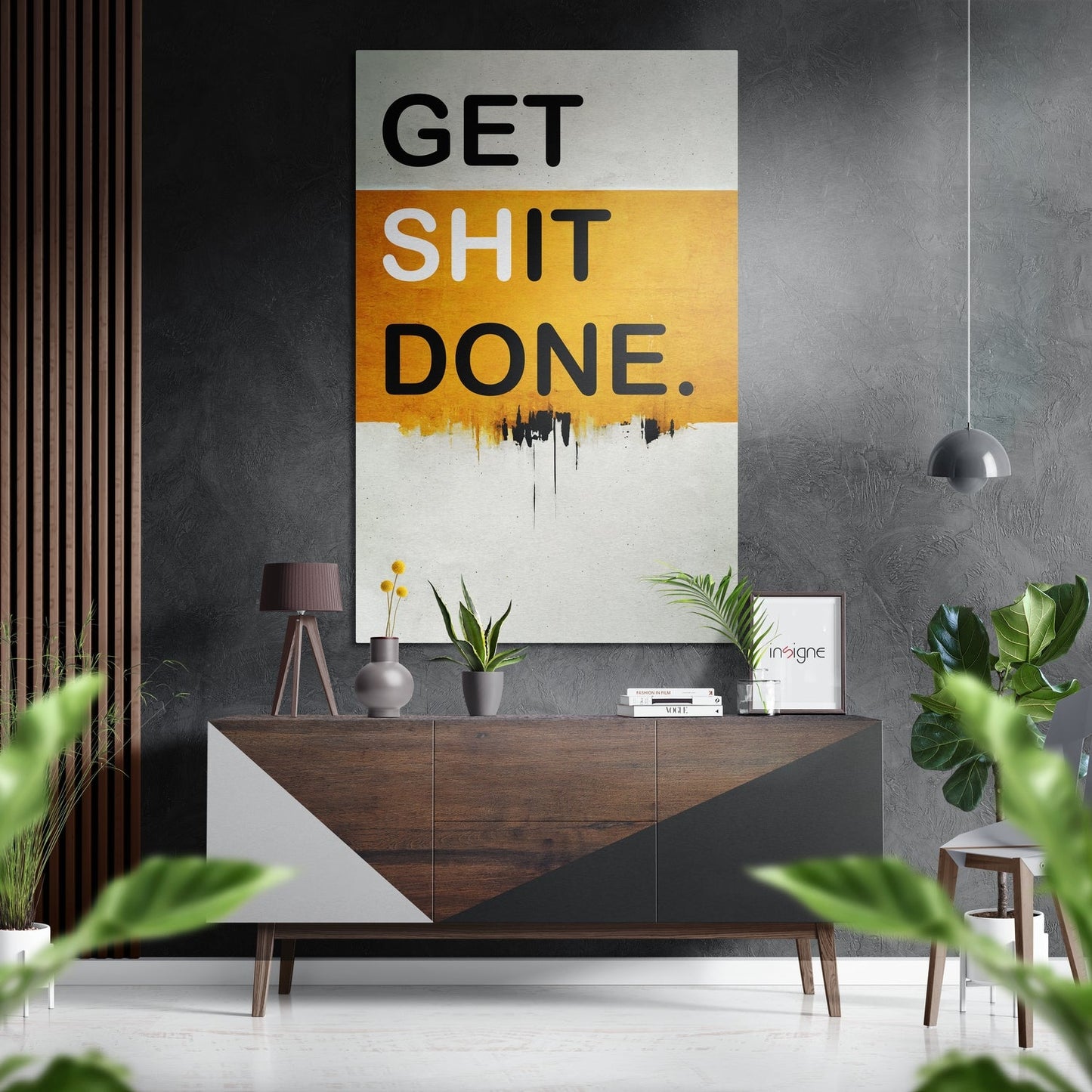 Amber Drip Get Shit Done Brushed Aluminum Dibond Wall Art