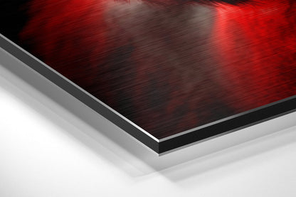 Crimson Red Gorilla in Sunglasses Brushed Aluminum Dibond Wall Art