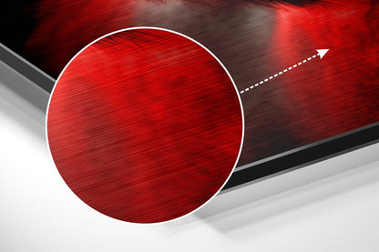 Crimson Red Gorilla in Sunglasses Brushed Aluminum Dibond Wall Art