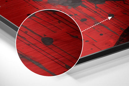 Red Splatter Wild Haired Genius Brushed Aluminum Dibond Wall Art