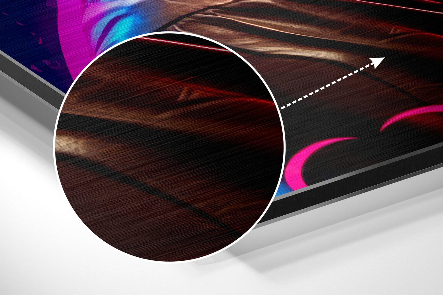 Cyberpunk Braid Neon Woman Brushed Aluminum Dibond Wall Art