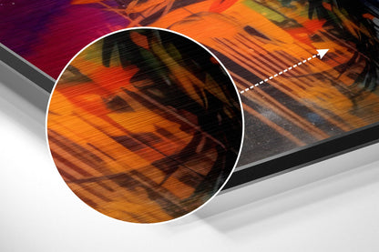 Orange Headscarf Graffiti Woman Brushed Aluminum Dibond Wall Art