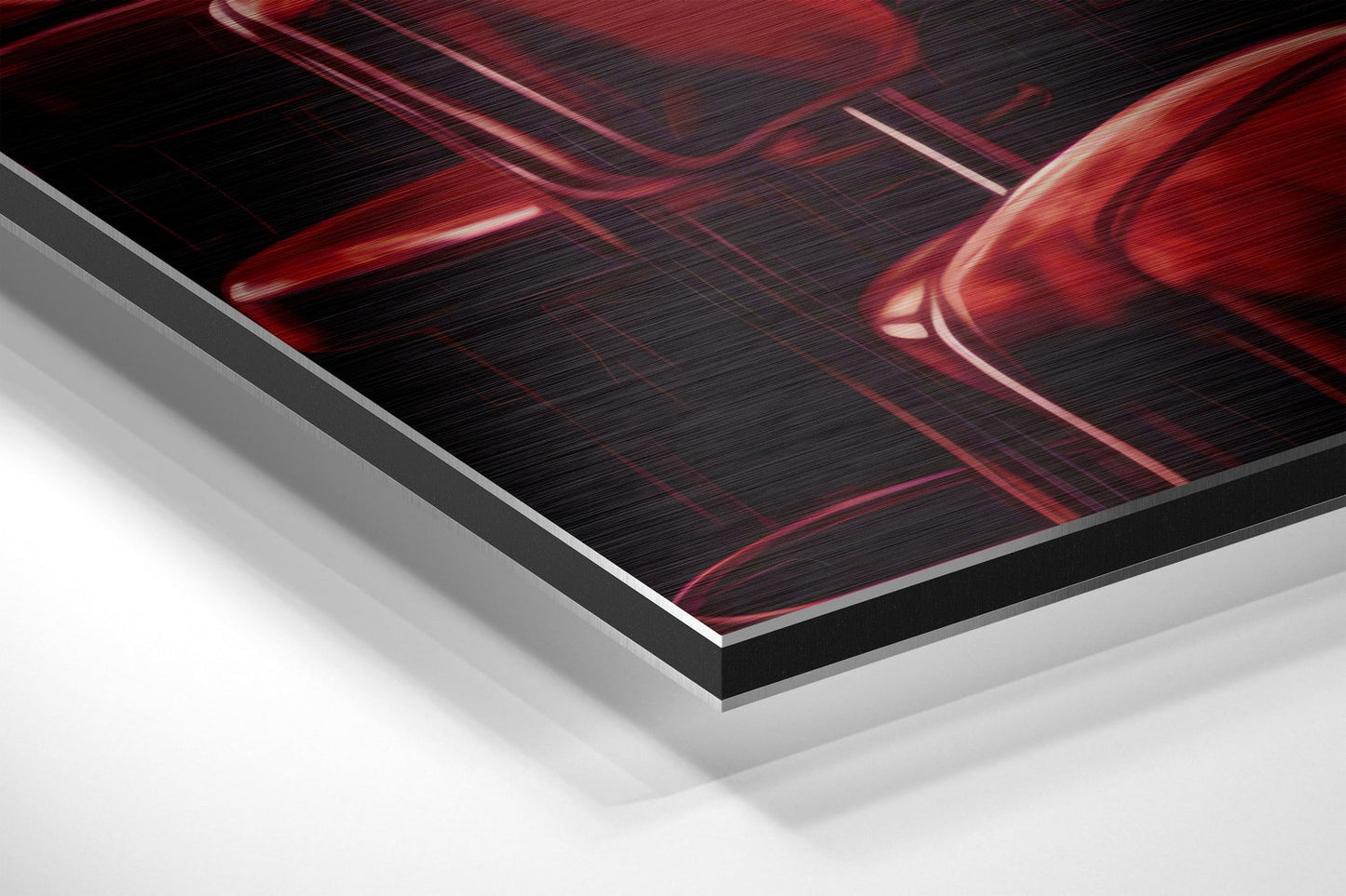 Scarlet Tinted Bar Woman Brushed Aluminum Dibond Wall Art