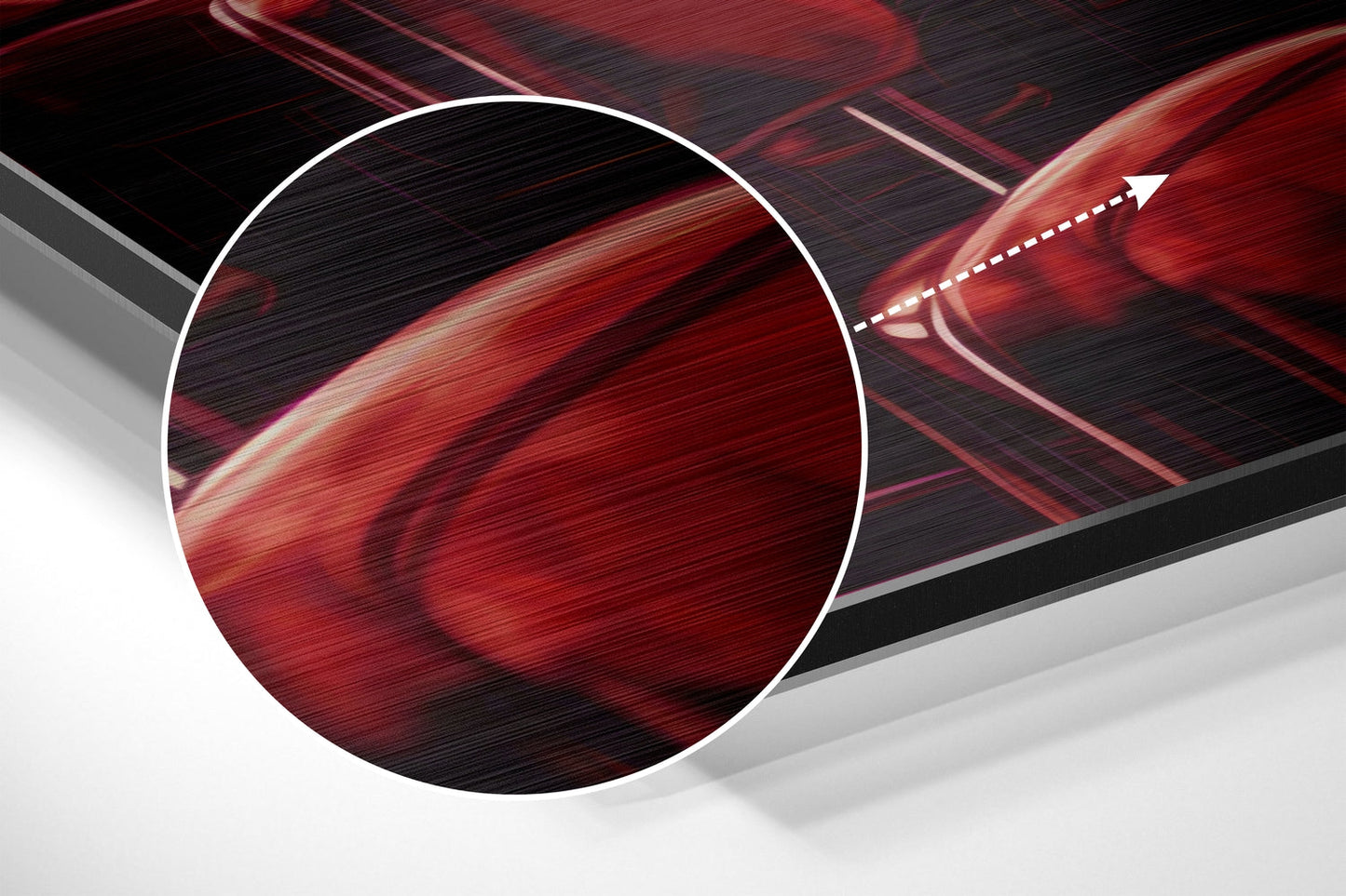 Scarlet Tinted Bar Woman Brushed Aluminum Dibond Wall Art