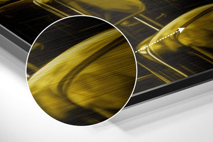 Golden Diner Bar Woman Brushed Aluminum Dibond Wall Art