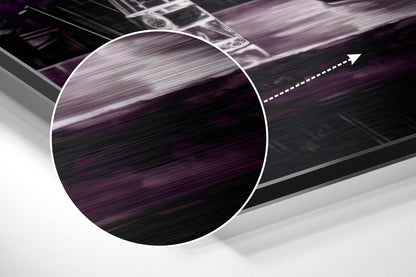 Violet Satin Woman at Bar Brushed Aluminum Dibond Wall Art