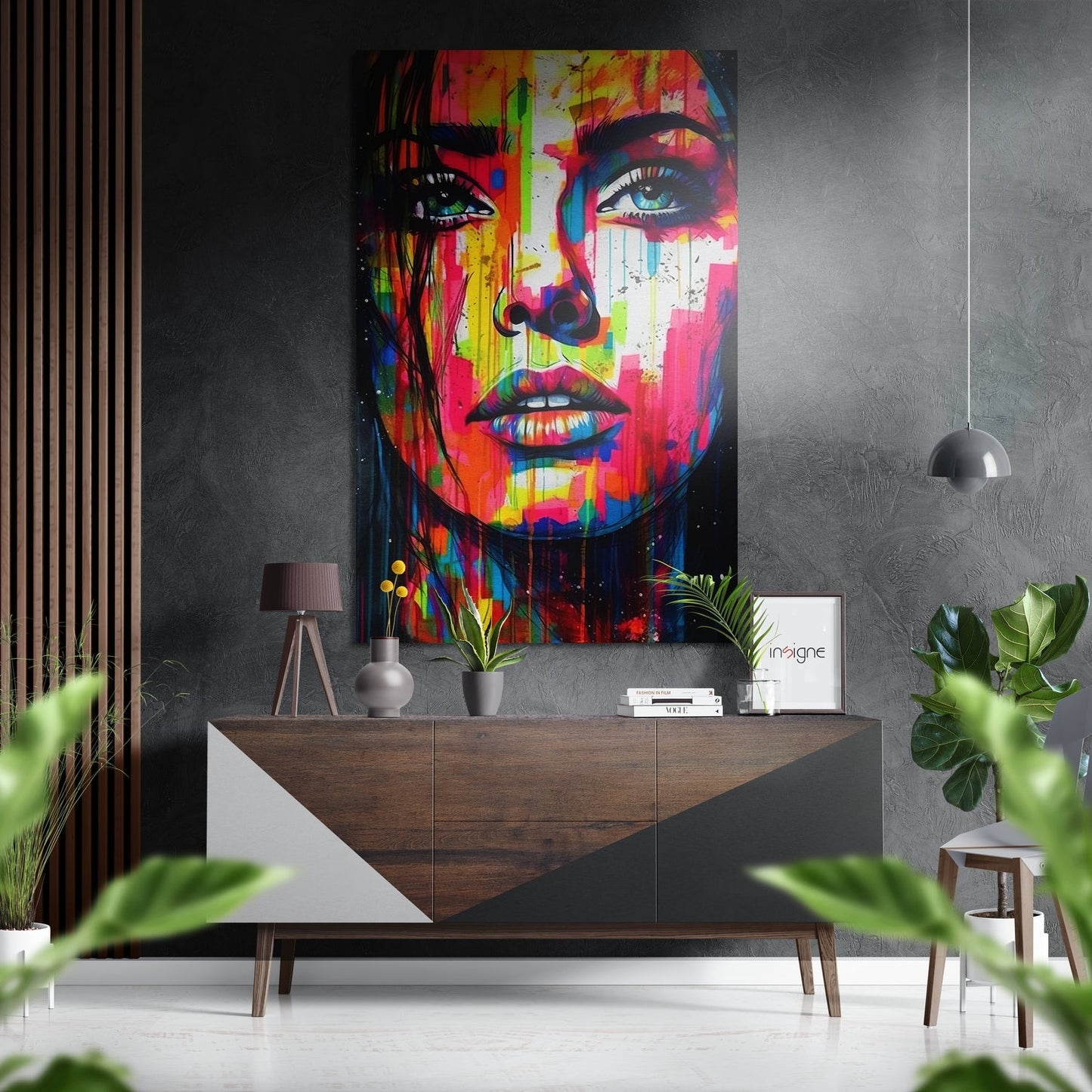 Neon Drip Dreaming Woman Brushed Aluminum Dibond Wall Art