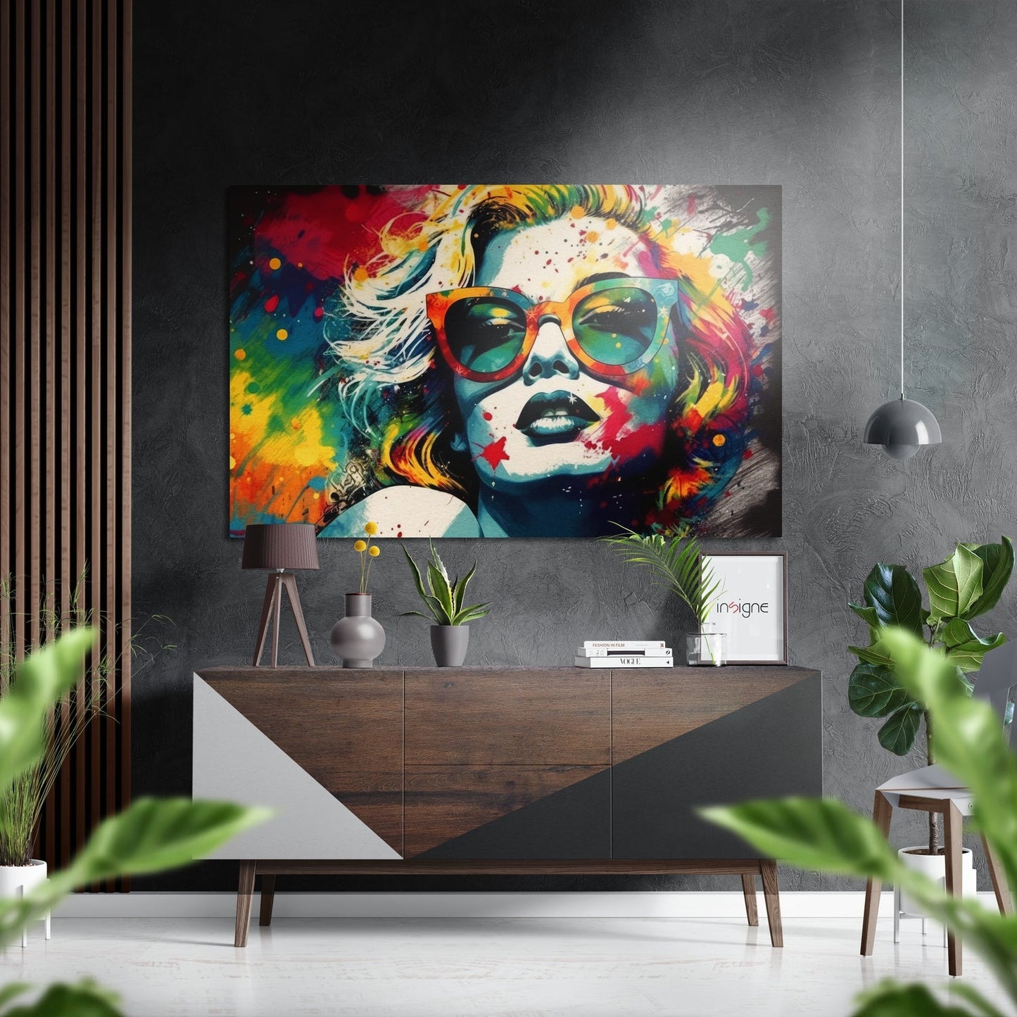 Red Cat Eye Shades Prism Blonde Brushed Aluminum Dibond Wall Art