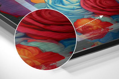Balloons and Roses Woman Brushed Aluminum Dibond Wall Art