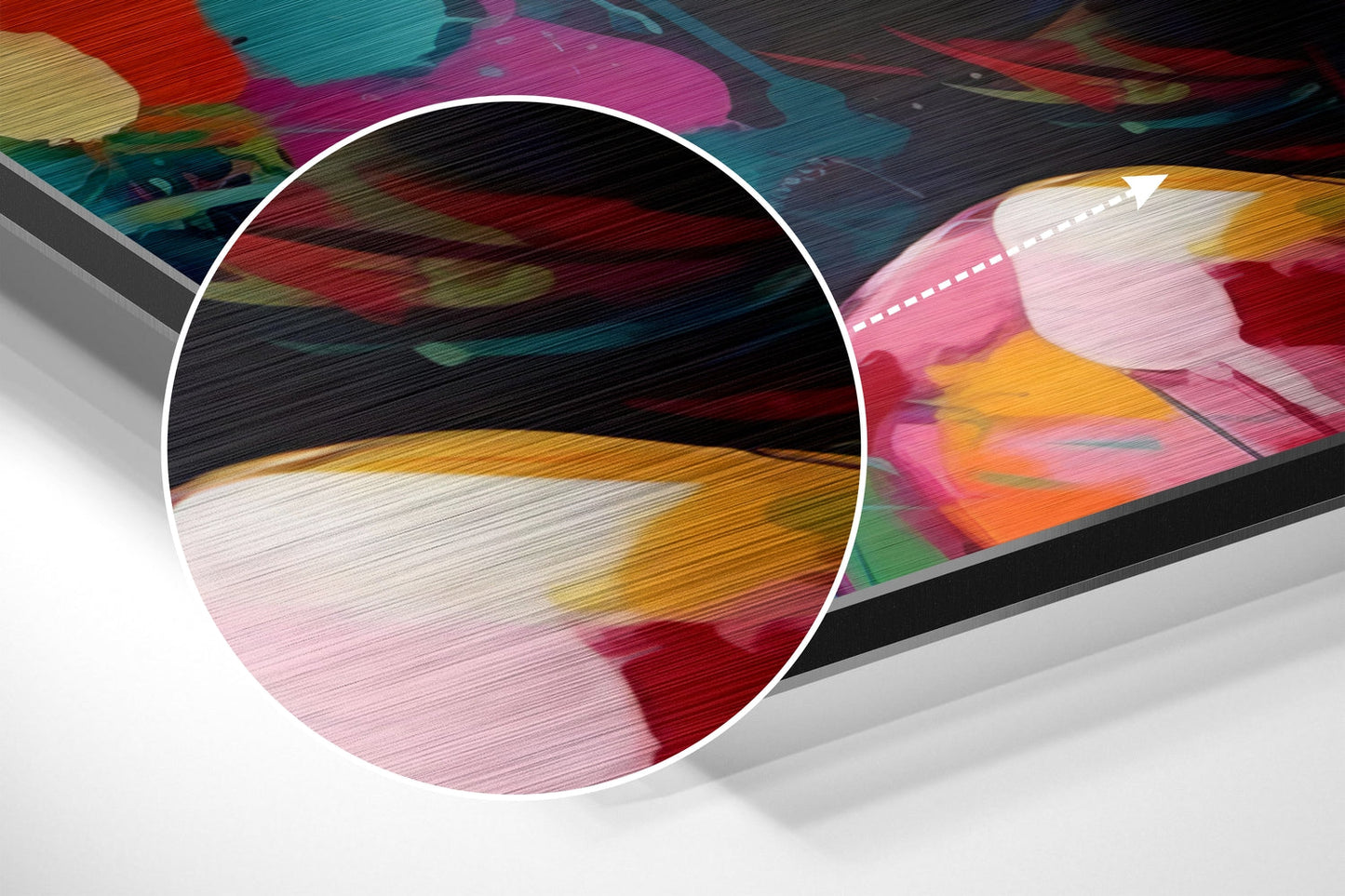 Vivid Paint Splash Woman Brushed Aluminum Dibond Wall Art