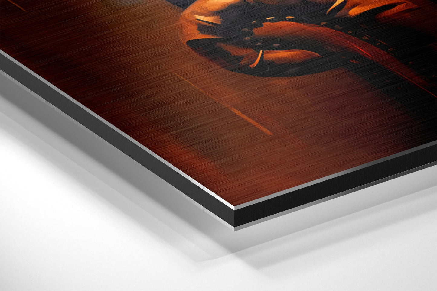 Amber Smoke Tuxedo Boss Portrait Brushed Aluminum Dibond Wall Art