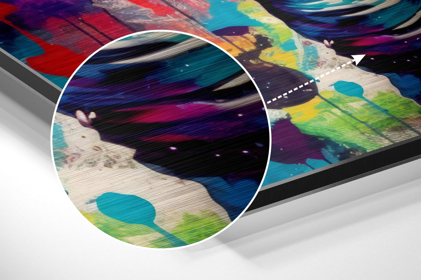 Galaxy Visor Rainbow Splash Astronaut Brushed Aluminum Dibond Wall Art