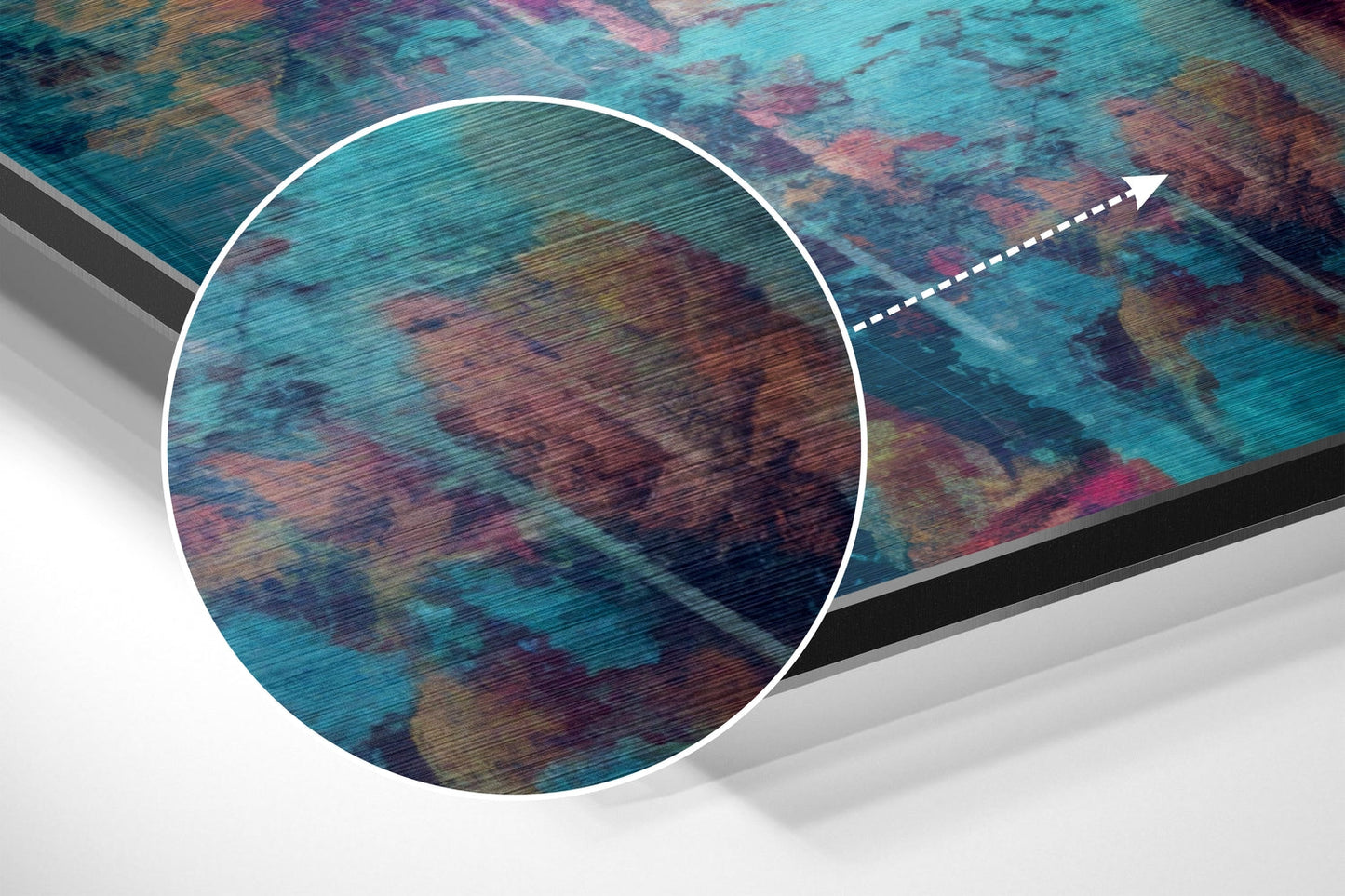 Magenta Teal Pop Lion With Shades Brushed Aluminum Dibond Wall Art