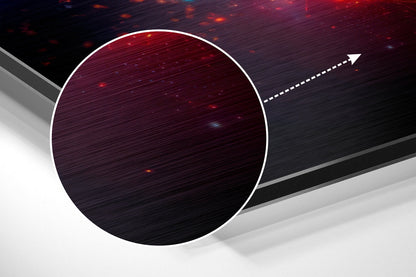 Fiery Orange Ring Glowing Earth Globe Brushed Aluminum Dibond Wall Art