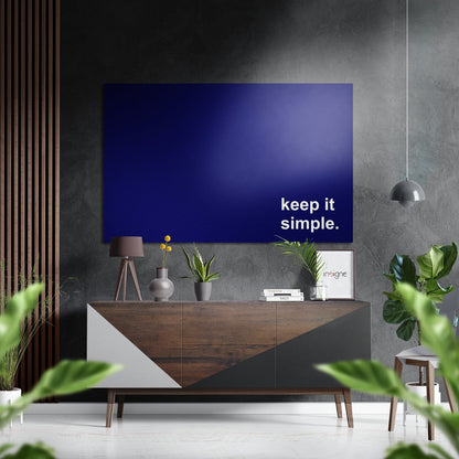 Navy Blue Gradient Keep It Simple Brushed Aluminum Dibond Wall Art