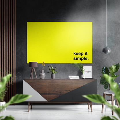 Bright Yellow Bold Keep It Simple Brushed Aluminum Dibond Wall Art