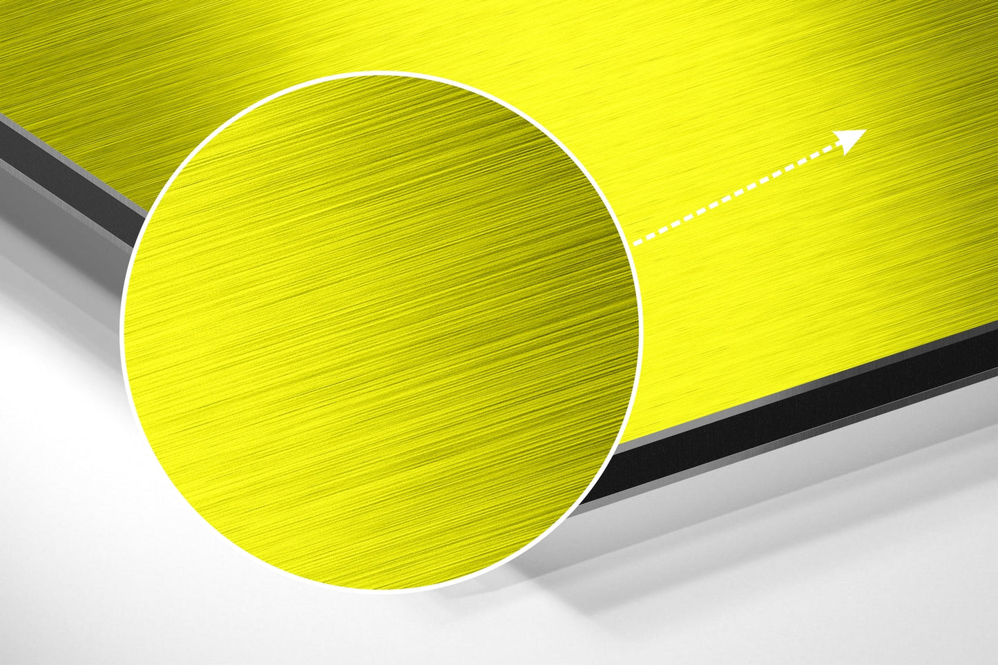 Bright Yellow Bold Keep It Simple Brushed Aluminum Dibond Wall Art