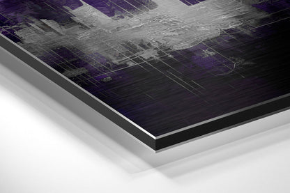Purple Haze City Skyline Brushed Aluminum Dibond Wall Art