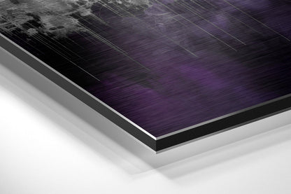 Purple Mirrored City Skyline Brushed Aluminum Dibond Wall Art