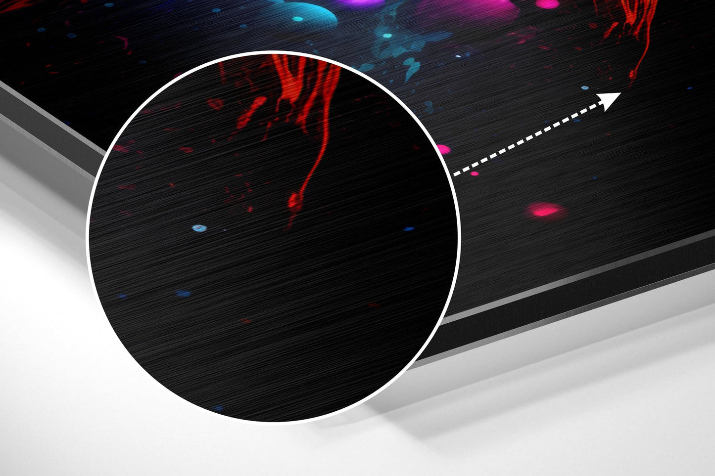 Swirling Vortex Color Splash Brushed Aluminum Dibond Wall Art