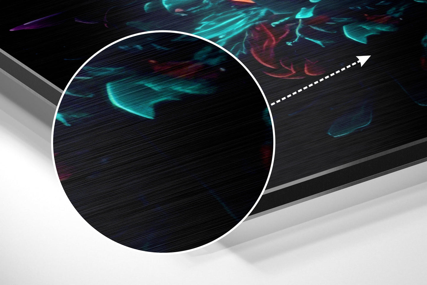 Blooming Color Explosion Brushed Aluminum Dibond Wall Art