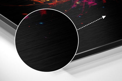 Planets and Paint Splash Brushed Aluminum Dibond Wall Art