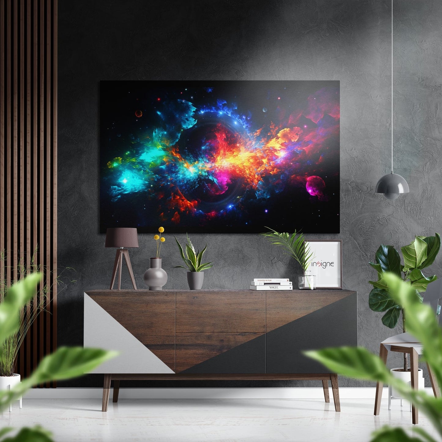 Cosmic Nebula Clouds Brushed Aluminum Dibond Wall Art