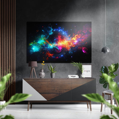 Cosmic Nebula Clouds Brushed Aluminum Dibond Wall Art