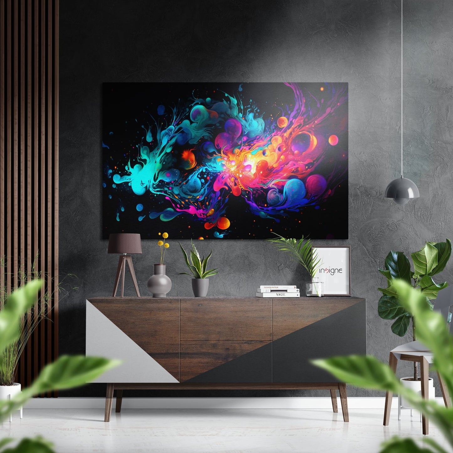 Liquid Bubble Color Splash Brushed Aluminum Dibond Wall Art