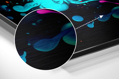 Liquid Bubble Color Splash Brushed Aluminum Dibond Wall Art