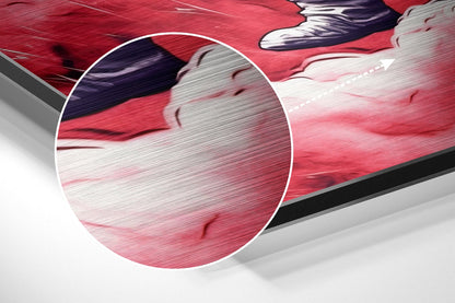 Crimson Smoke Cloud Astronaut Brushed Aluminum Dibond Wall Art