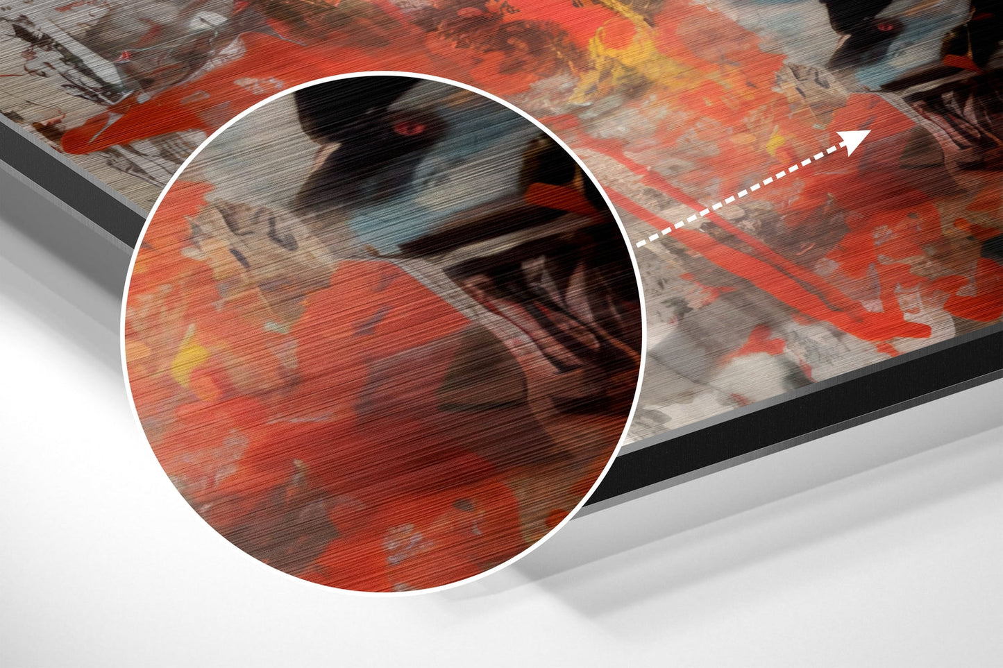 Red Splatter Boxer in Guard Stance Brushed Aluminum Dibond Wall Art