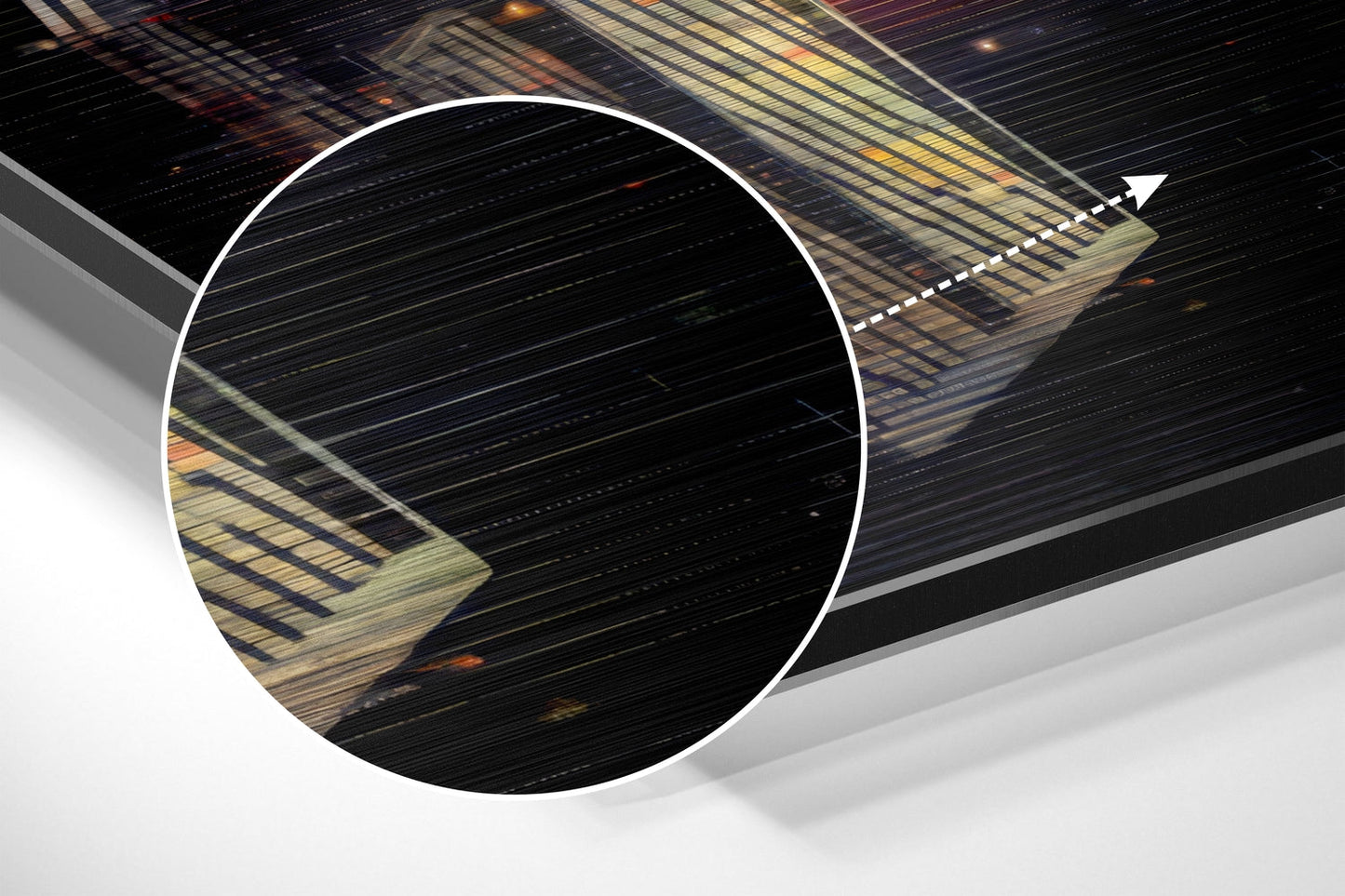 Fiery Nebula Cruiser Starfighter Brushed Aluminum Dibond Wall Art