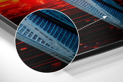 Digital Glitch Stripes Starfighter Brushed Aluminum Dibond Wall Art