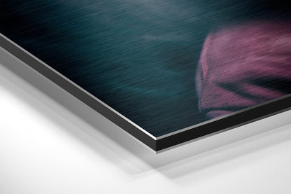 Pink Hooded Rapper In Smoke Brushed Aluminum Dibond Wall Art