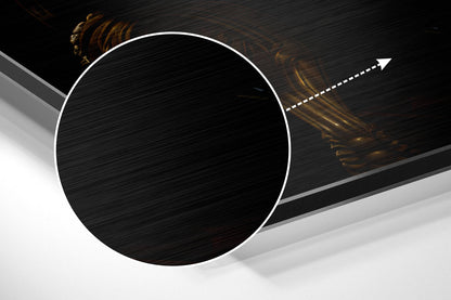 Black Tuxedo Lion With Champagne Glass Brushed Aluminum Dibond Wall Art