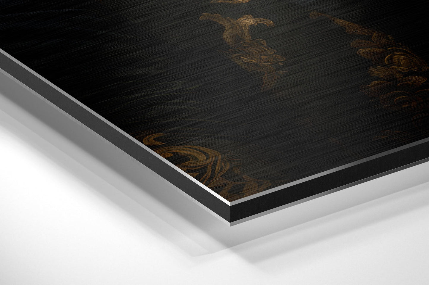 Brocade Jacket Tiger With White Rose Brushed Aluminum Dibond Wall Art