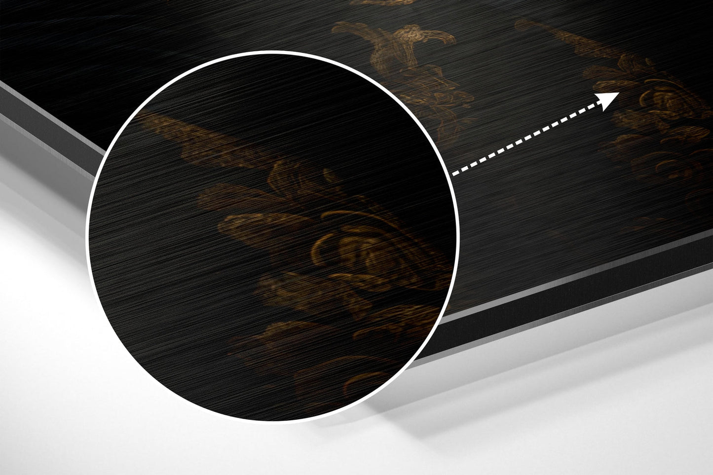 Brocade Jacket Tiger With White Rose Brushed Aluminum Dibond Wall Art