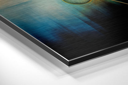 Sacred Geometry Triangle Orbs Brushed Aluminum Dibond Wall Art
