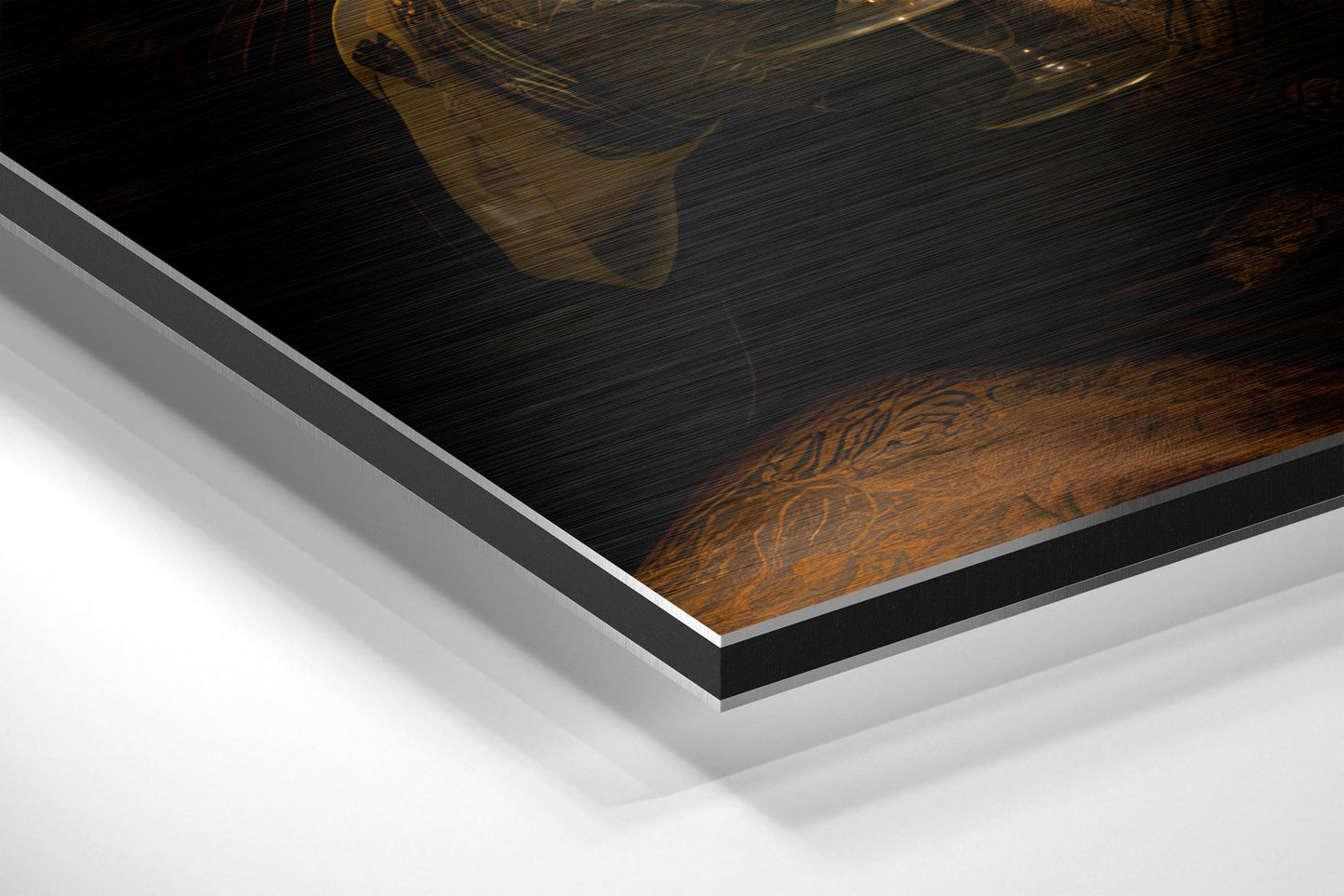 Black Suit Tiger With Whiskey Glass Brushed Aluminum Dibond Wall Art