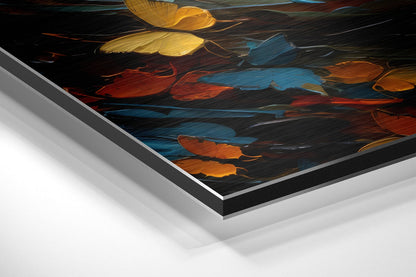 Autumn Leaves Portrait Woman Brushed Aluminum Dibond Wall Art