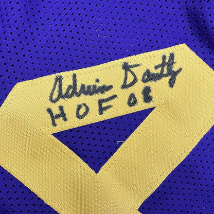 Adrian Dantley signed blue gold diamond jersey framed display