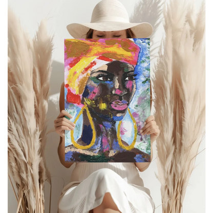 Bold Abstract Portrait Woman Insigne Aluminum Prints | Contemporary Home Wall Art | vintageantiquesgifts.com