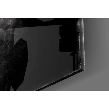 Sleek dark gray glass wall art mirror with reflective edges