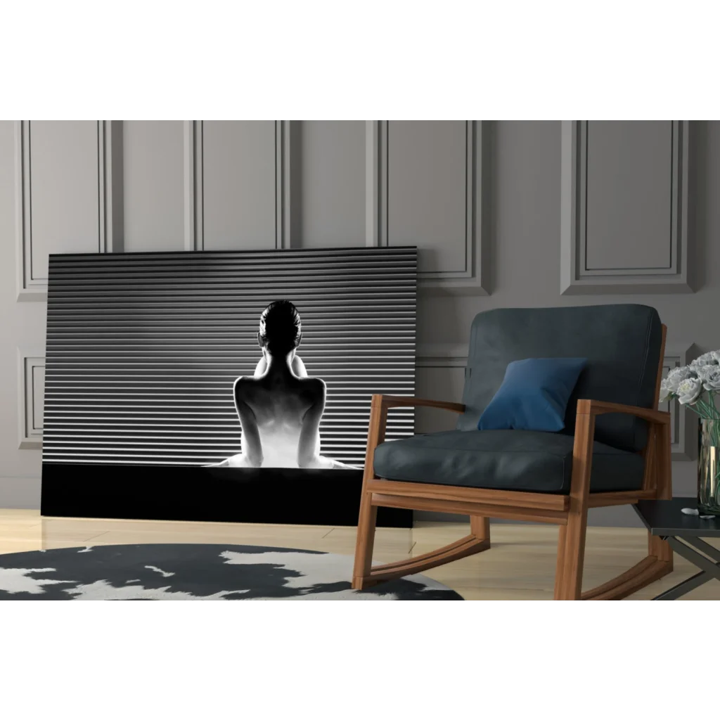 Black and white ballerina silhouette wall art canvas print