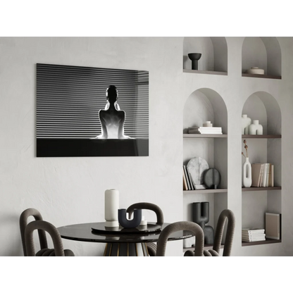 Ballerina silhouette wall art: black and white minimalist canvas print