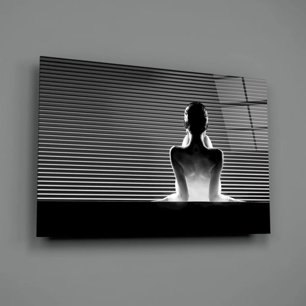 Ballerina Silhouette Canvas Wall Art Black and White Print | Glass Wall Art Print | vintageantiquesgifts.com