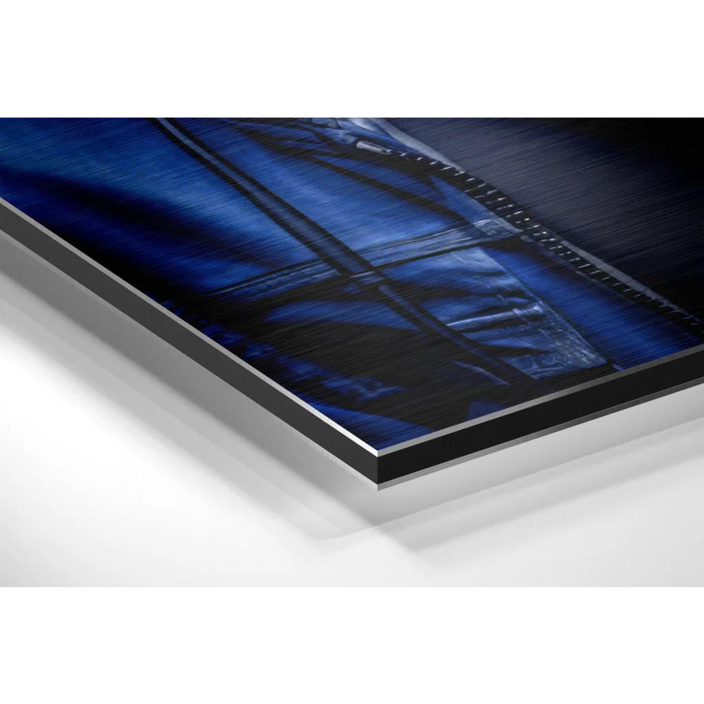 Blue denim jacket print on brushed aluminium dibond wall art